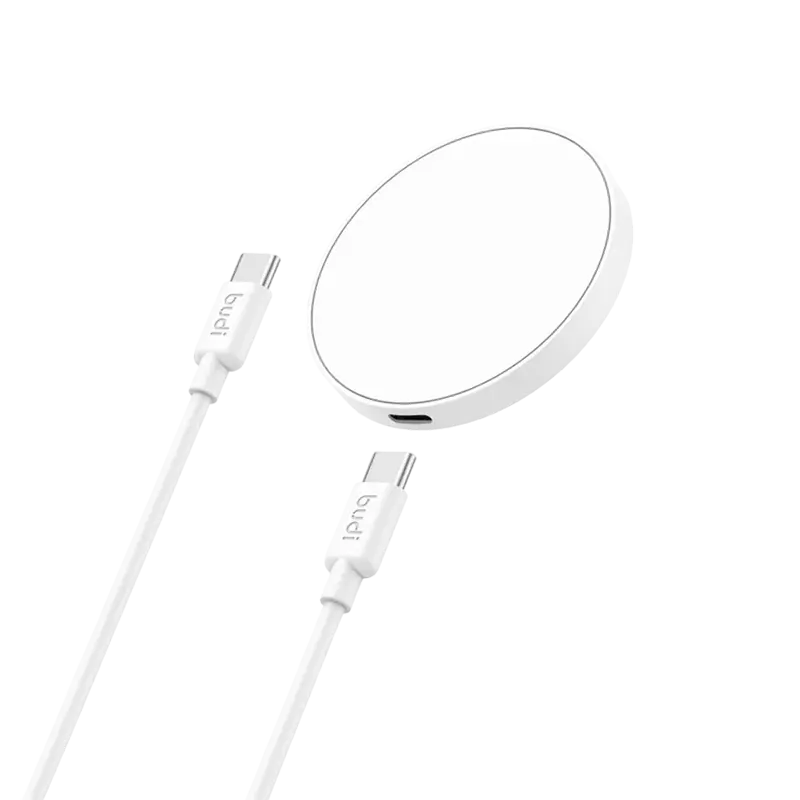 Budi WL3700W Magnetic 15W Wireless Charger with USB-C TO USB-C Cable 1.2m Mascom International.webp